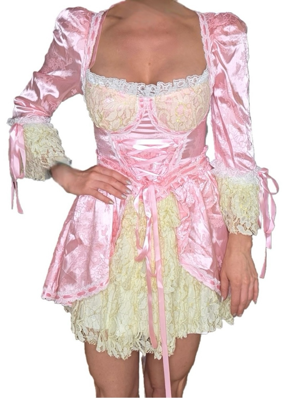 Trickz N Treatz Dolls Kill ‘CAKE QUEEN’ Marie Antoinette Pink Dress Costume XL